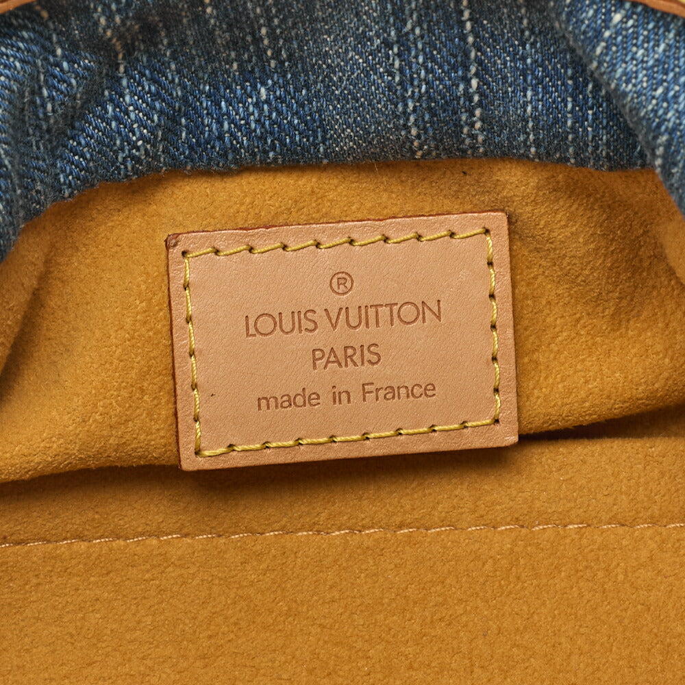 Louis Vuitton Handbag Pleaty Monogram Denim Blue Gold-Tone Hardware Pre-Owned - Vintage La Charme
