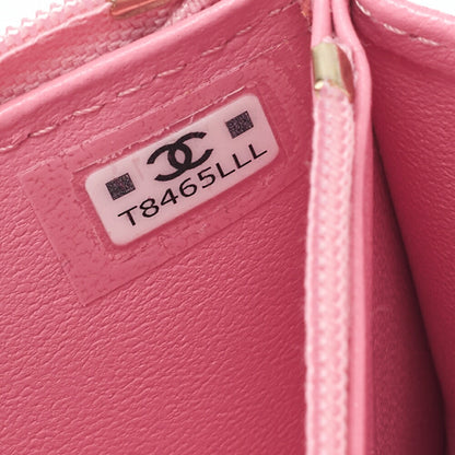 CHANEL Chain Shoulder Bag Mini Matelasse Push Lock Lambskin Pink Gold-Tone Hardware Pre-Owned - Vintage La Charme
