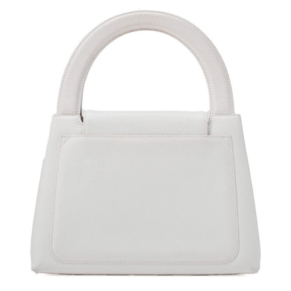 CHANEL Handbag Mini Kelly Type Caviar Skin White Gold-Tone Hardware Pre-Owned - Vintage La Charme