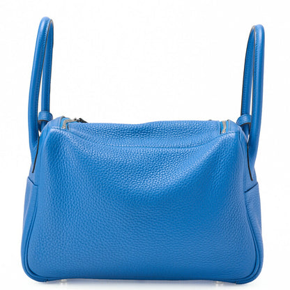 HERMES Shoulder Bag Lindy 26 2WAY Tryon Clemence Blue Zanzibar Gold-Tone Hardware Pre-Owned - Vintage La Charme