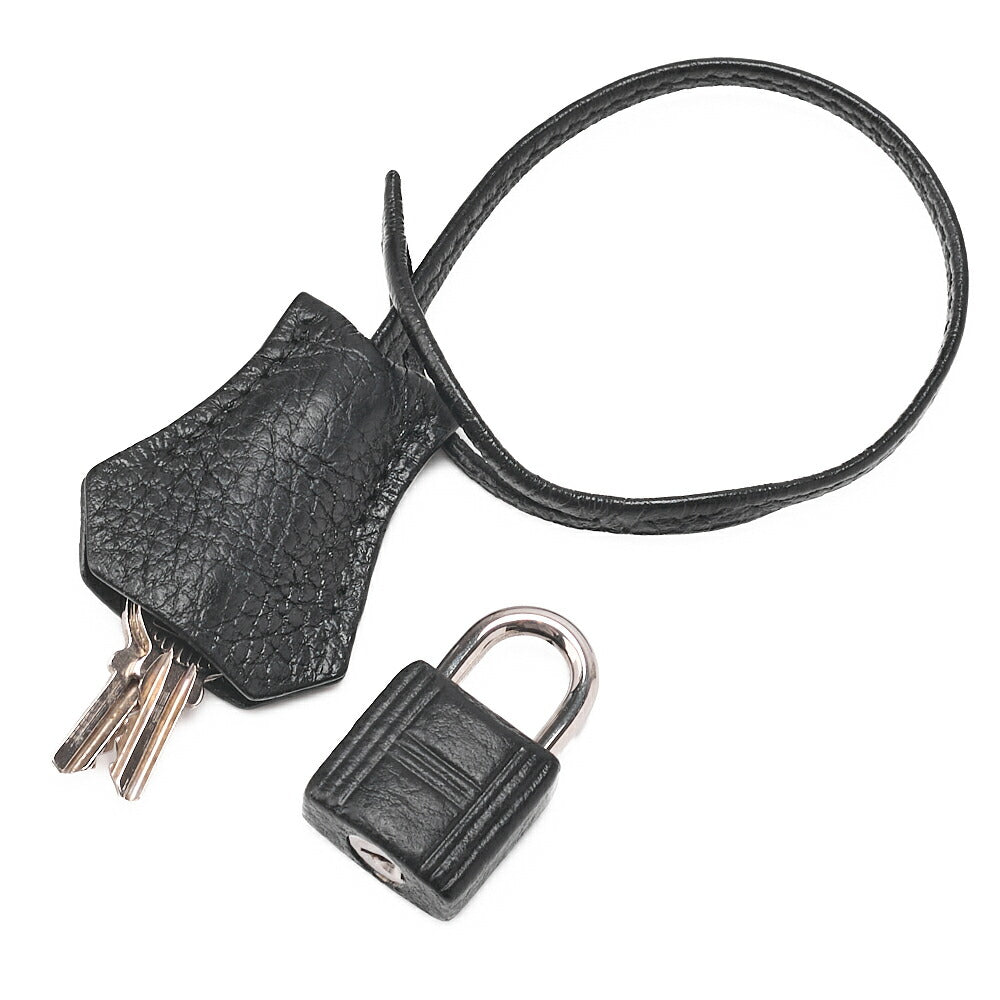 HERMES Birkin 30 Handbag Tryon Clemence Black Silver-Tone Hardware Pre-Owned - Vintage La Charme