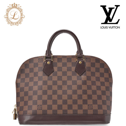 Louis Vuitton Handbag Alma PM Damier Canvas Brown Gold-Tone Hardware Pre-Owned - Vintage La Charme