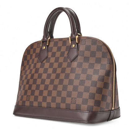 Louis Vuitton Handbag Alma PM Damier Canvas Brown Gold-Tone Hardware Pre-Owned - Vintage La Charme