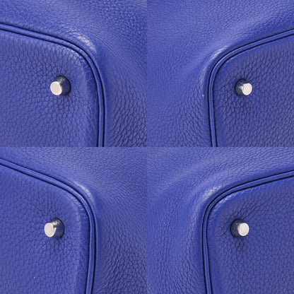 HERMES Picotin Lock MM Handbag, Tryon Clemence, Blue Electric, Silver-Tone Hardware, Pre-Owned - Vintage La Charme