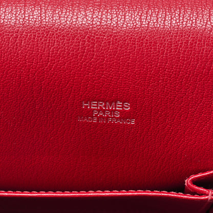 HERMES Gypsiere 34 Shoulder Bag Tryon Clemence Rouge Casaque Silver-Tone Hardware Pre-Owned - Vintage La Charme
