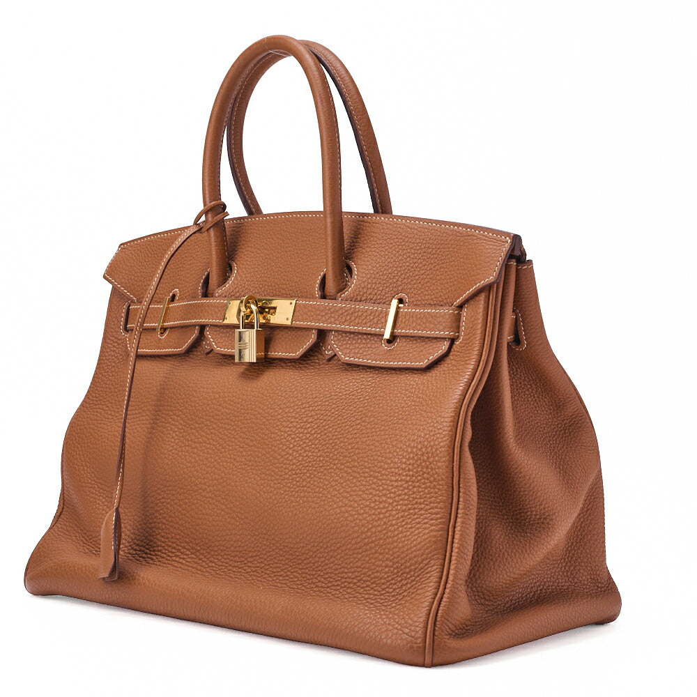 HERMES Birkin 35 Handbag Togo Gold Gold-Tone Hardware Pre-Owned - Vintage La Charme