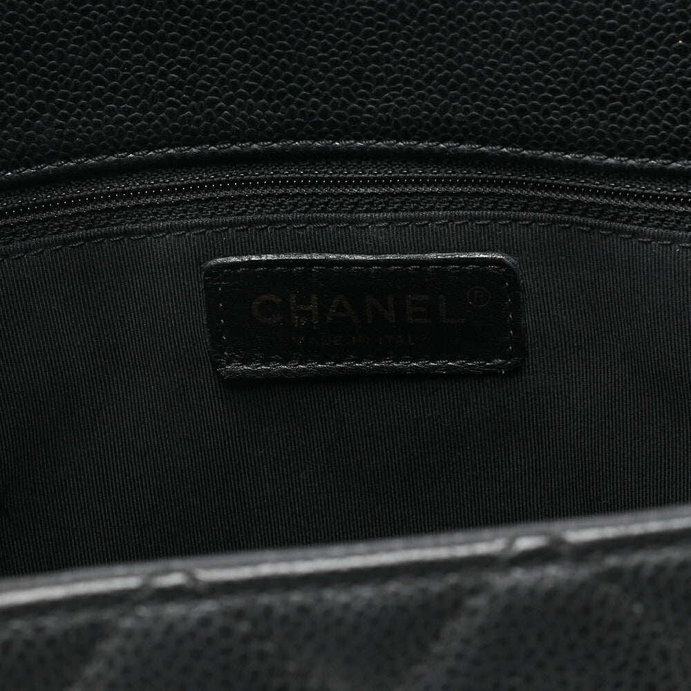 CHANEL Shoulder Bag Matelasse Caviar Skin Black Gold-Tone Hardware Pre-Owned - Vintage La Charme