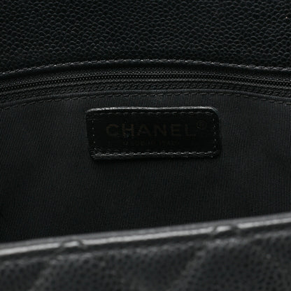 CHANEL Shoulder Bag Matelasse Caviar Skin Black Gold-Tone Hardware Pre-Owned - Vintage La Charme