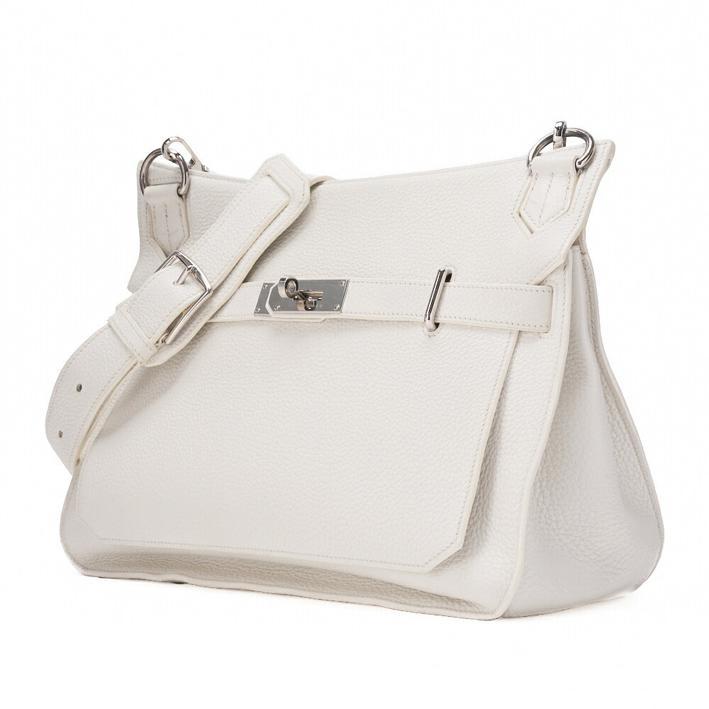 HERMES Gypsiere 34 Shoulder Bag Tryon Clemence White Silver-Tone Hardware Pre-Owned - Vintage La Charme