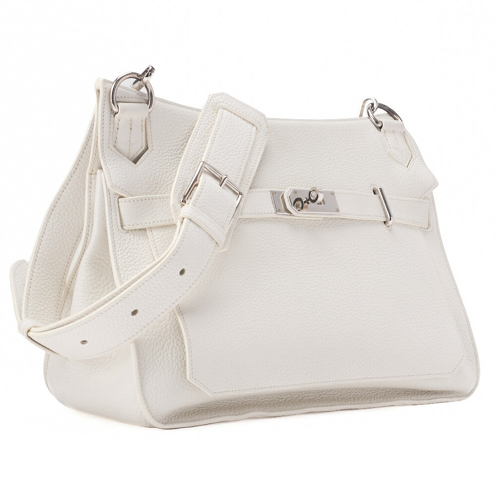 HERMES Gypsiere 34 Shoulder Bag Tryon Clemence White Silver-Tone Hardware Pre-Owned - Vintage La Charme