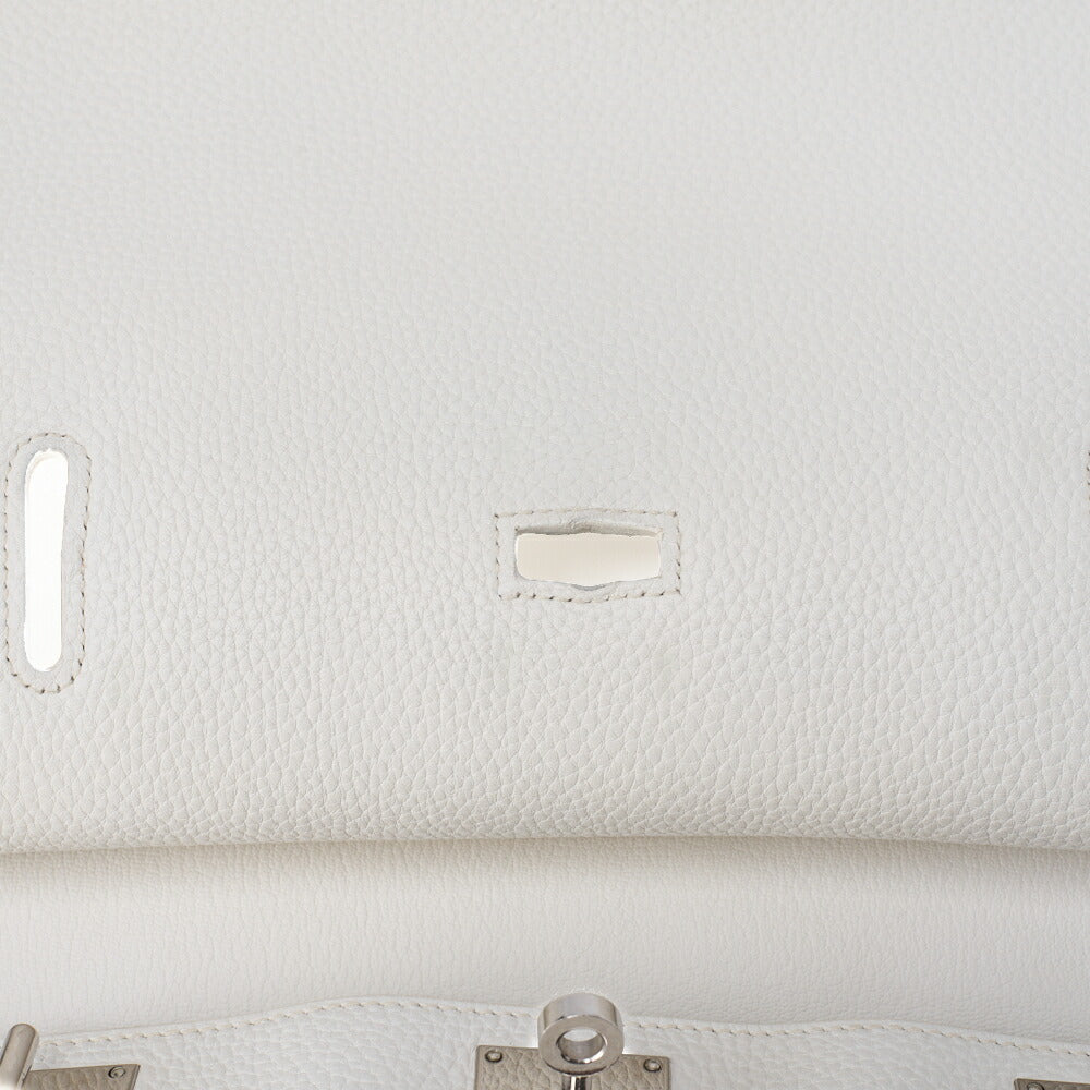 HERMES Gypsiere 34 Shoulder Bag Tryon Clemence White Silver-Tone Hardware Pre-Owned - Vintage La Charme
