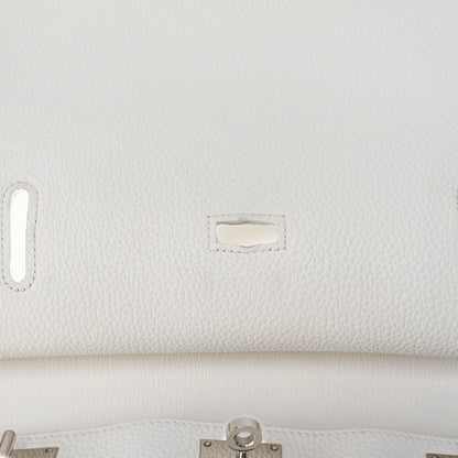 HERMES Gypsiere 34 Shoulder Bag Tryon Clemence White Silver-Tone Hardware Pre-Owned - Vintage La Charme