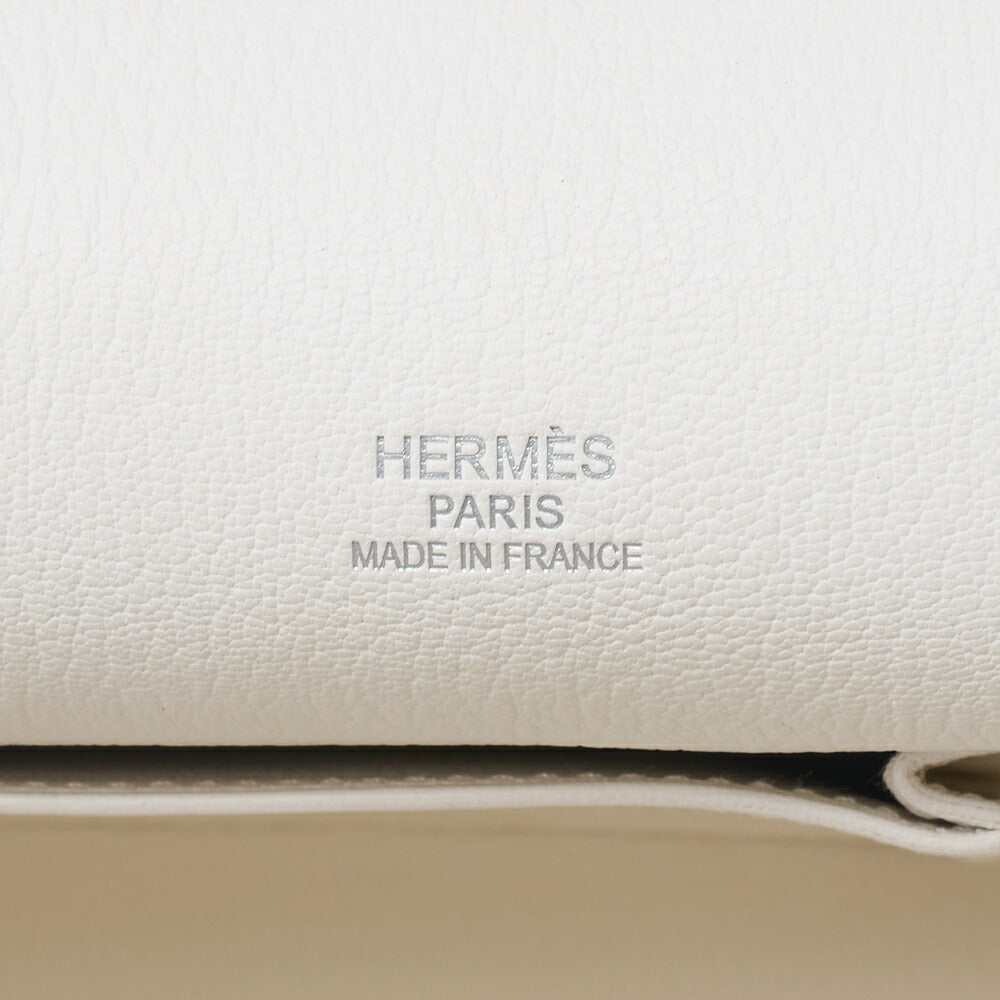 HERMES Gypsiere 34 Shoulder Bag Tryon Clemence White Silver-Tone Hardware Pre-Owned - Vintage La Charme