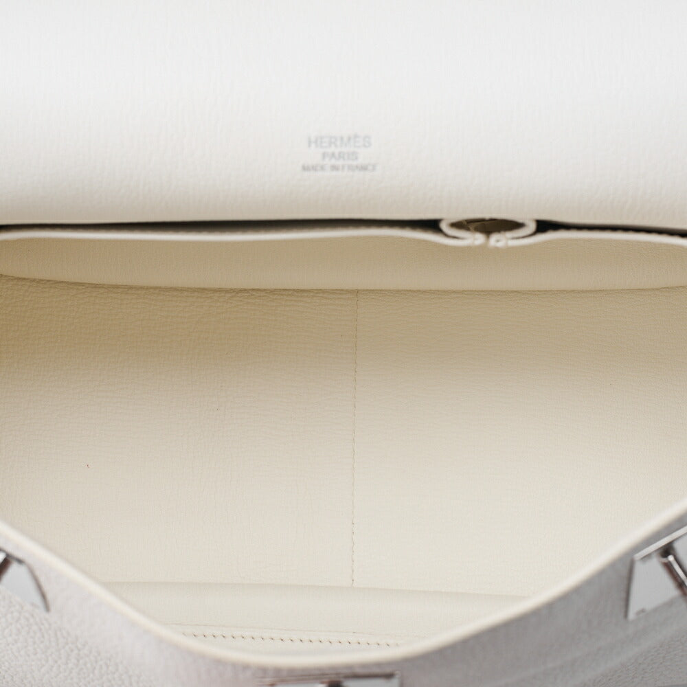 HERMES Gypsiere 34 Shoulder Bag Tryon Clemence White Silver-Tone Hardware Pre-Owned - Vintage La Charme
