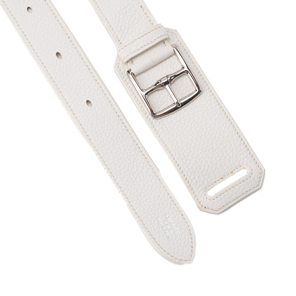 HERMES Gypsiere 34 Shoulder Bag Tryon Clemence White Silver-Tone Hardware Pre-Owned - Vintage La Charme