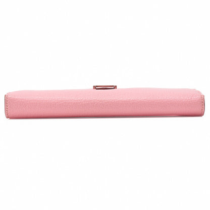 HERMES Bearn Soufflet Bi-fold Long Wallet Chèvre Rose Confetti Silver-Tone Hardware Pre-Owned - Vintage La Charme