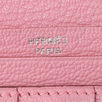 HERMES Bearn Soufflet Bi-fold Long Wallet Chèvre Rose Confetti Silver-Tone Hardware Pre-Owned - Vintage La Charme