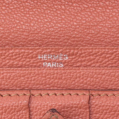HERMES Bearn Soufflet Bi-fold Long Wallet Chèvre Crevette Silver-Tone Hardware Pre-Owned - Vintage La Charme