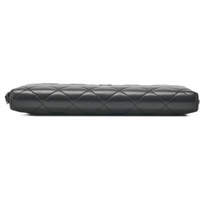 CHANEL Long Wallet Matelasse Lambskin Black Gold-Tone Hardware Pre-Owned - Vintage La Charme
