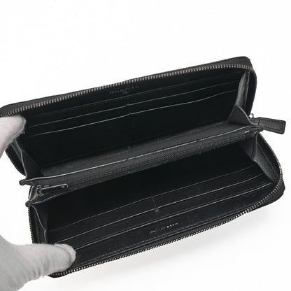 CHANEL Long Wallet Matelasse Lambskin Black Gold-Tone Hardware Pre-Owned - Vintage La Charme