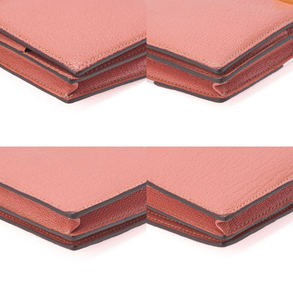 HERMES Bairn Classic Bi-fold Long Wallet Chèvre Crevette Pink Gold-Tone Hardware Pre-Owned - Vintage La Charme