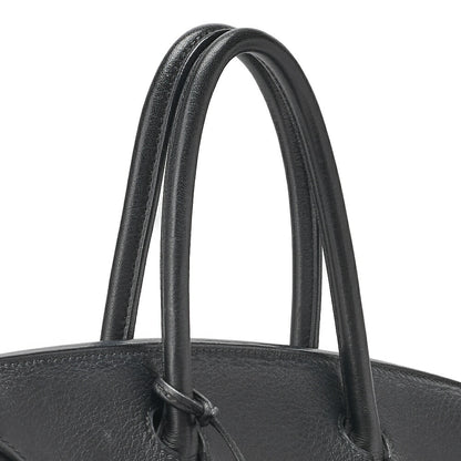 HERMES Birkin 30 Handbag Tryon Clemence Black Gold-Tone Hardware Pre-Owned - Vintage La Charme