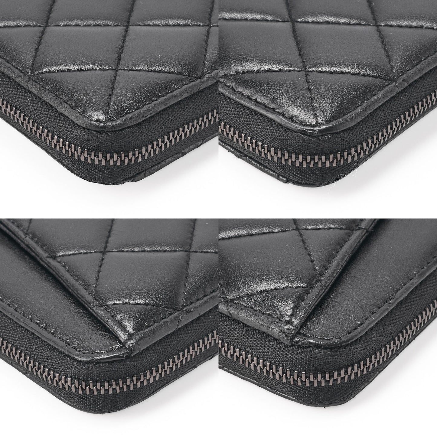 CHANEL Long Wallet Matelasse Lambskin Black Gold-Tone Hardware Pre-Owned - Vintage La Charme