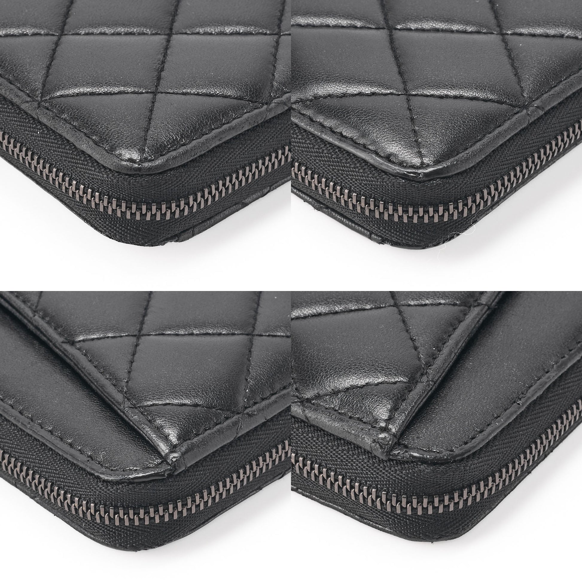 CHANEL Long Wallet Matelasse Lambskin Black Gold-Tone Hardware Pre-Owned - Vintage La Charme
