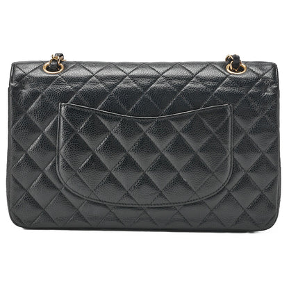 CHANEL Shoulder Bag, Matelasse Turn Lock Double Flap, Caviar Skin, Black, Gold-Tone Hardware, Pre-Owned - Vintage La Charme