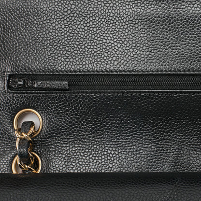 CHANEL Shoulder Bag, Matelasse Turn Lock Double Flap, Caviar Skin, Black, Gold-Tone Hardware, Pre-Owned - Vintage La Charme