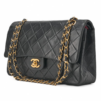 CHANEL Chain Shoulder Bag Matelasse Lambskin Black Gold-Tone Hardware Pre-Owned - Vintage La Charme