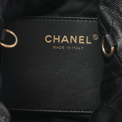 CHANEL Shoulder Bag, Matelasse, Chain Shoulder, Caviar Leather, Black, Gold-Tone Hardware, Pre-Owned - Vintage La Charme