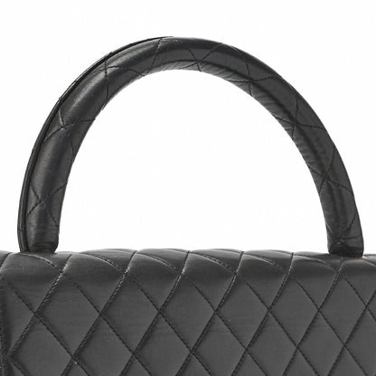 CHANEL Handbag Matelasse Coco Handle Lambskin Black Gold-Tone Hardware Pre-Owned - Vintage La Charme