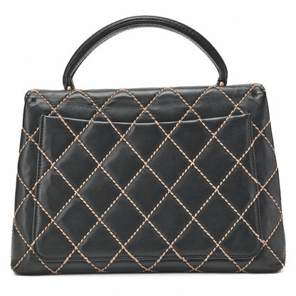 CHANEL Tote Bag, Coco Mark Wild Stitch Turn Lock, Calfskin, Black, Gold-Tone Hardware, Pre-Owned - Vintage La Charme