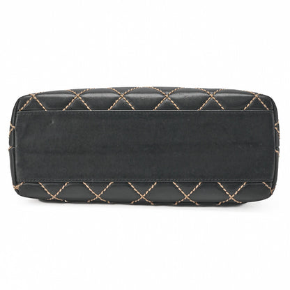 CHANEL Tote Bag, Coco Mark Wild Stitch Turn Lock, Calfskin, Black, Gold-Tone Hardware, Pre-Owned - Vintage La Charme