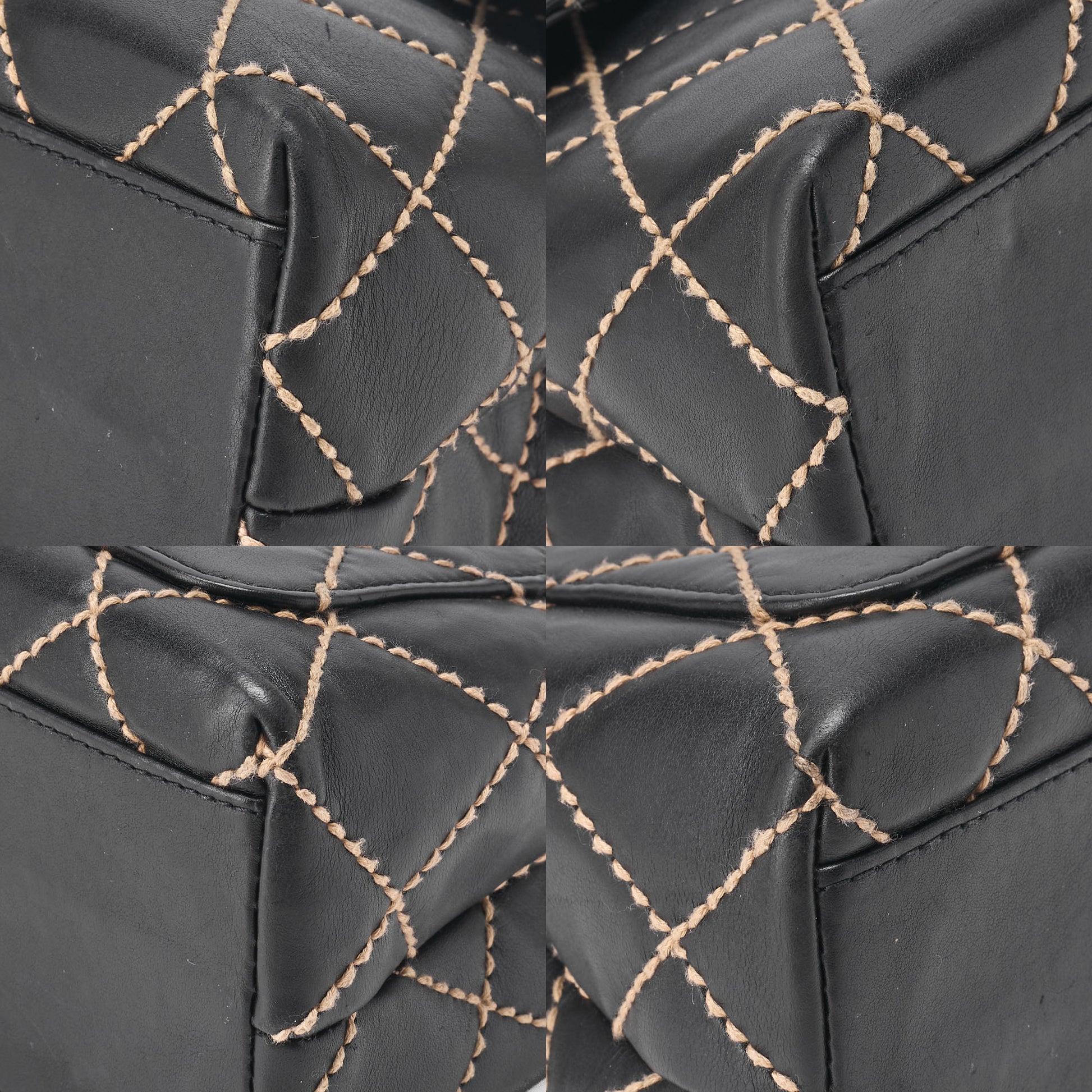 CHANEL Tote Bag, Coco Mark Wild Stitch Turn Lock, Calfskin, Black, Gold-Tone Hardware, Pre-Owned - Vintage La Charme