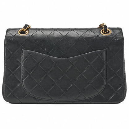 CHANEL Shoulder Bag Matelasse Double Flap Chain Lambskin Black Gold-Tone Hardware Pre-Owned - Vintage La Charme
