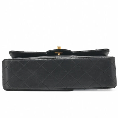 CHANEL Shoulder Bag Matelasse Double Flap Chain Lambskin Black Gold-Tone Hardware Pre-Owned - Vintage La Charme