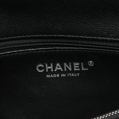 Chanel Shoulder Bag Matelasse Coco Handle 2WAY Caviar Skin Black Silver-Tone Hardware Pre-Owned - Vintage La Charme