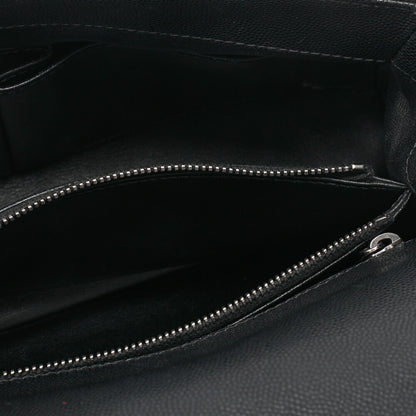 Chanel Shoulder Bag Matelasse Coco Handle 2WAY Caviar Skin Black Silver-Tone Hardware Pre-Owned - Vintage La Charme