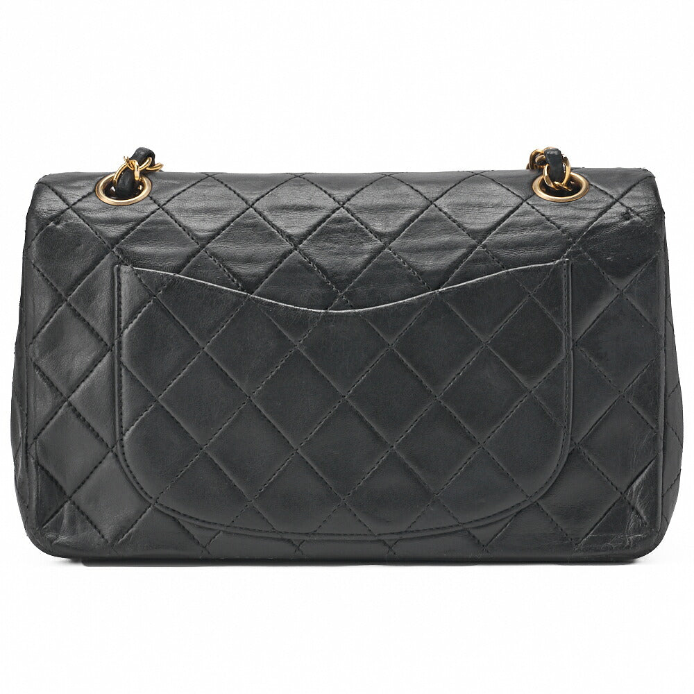 CHANEL Shoulder Bag Matelasse 23 Double Flap Chain Lambskin Black Gold-Tone Hardware Pre-Owned - Vintage La Charme