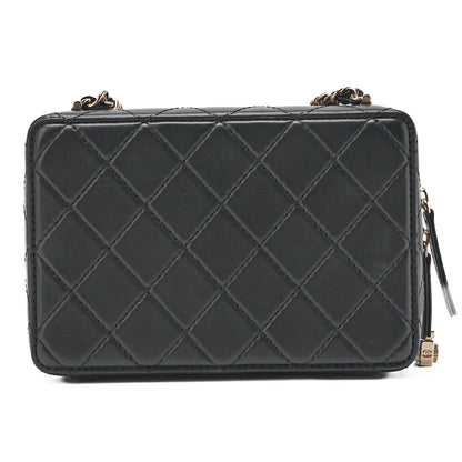 CHANEL Chain Shoulder Bag Matelasse Camera Bag Lambskin Black Gold-Tone Hardware Pre-Owned - Vintage La Charme