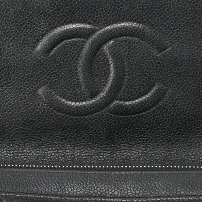 CHANEL Chain Backpack Bag, Matelasse, Turn Lock, Caviar Skin, Black, Gold-Tone Hardware, Pre-Owned - Vintage La Charme