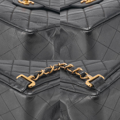 CHANEL Chain Backpack Bag, Matelasse, Turn Lock, Caviar Skin, Black, Gold-Tone Hardware, Pre-Owned - Vintage La Charme