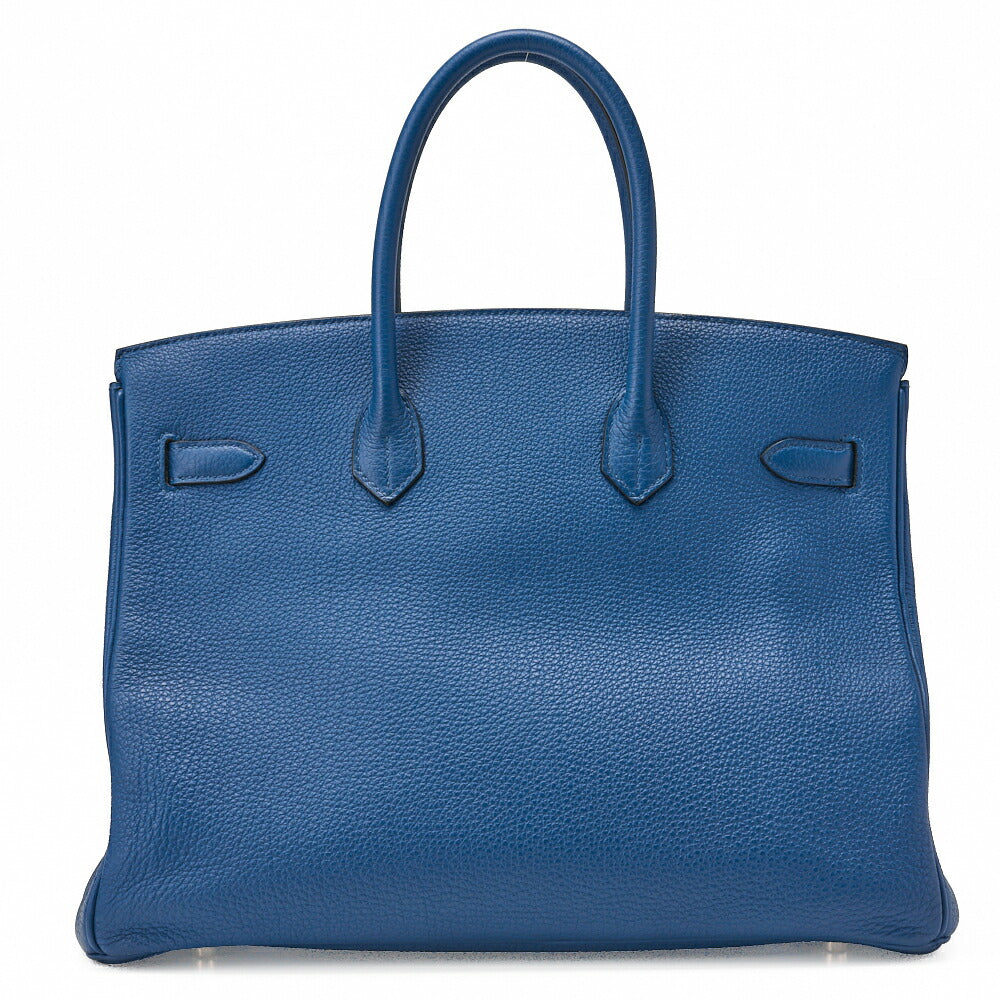 HERMES Birkin 35 Handbag Tryon Clément Leather Blue Izmir Gold-Tone Hardware Pre-Owned - Vintage La Charme