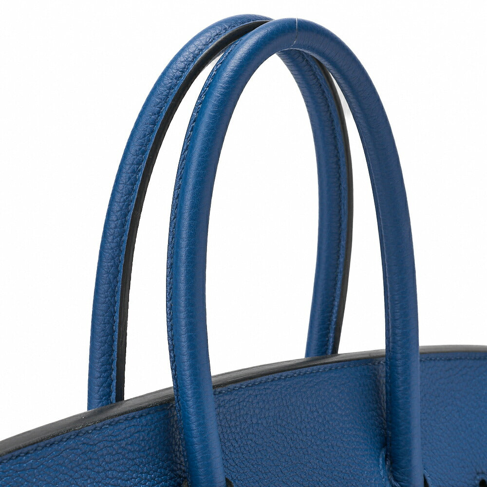 HERMES Birkin 35 Handbag Tryon Clément Leather Blue Izmir Gold-Tone Hardware Pre-Owned - Vintage La Charme