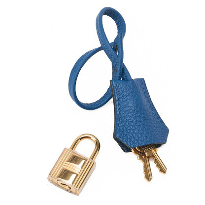 HERMES Birkin 35 Handbag Tryon Clément Leather Blue Izmir Gold-Tone Hardware Pre-Owned - Vintage La Charme