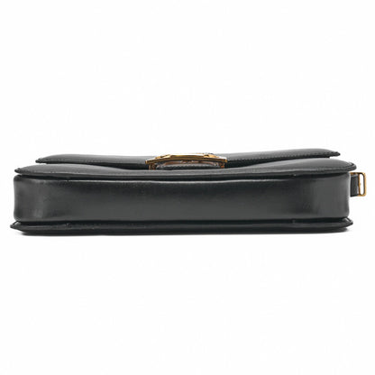 CELINE Shoulder Bag Carriage Calfskin Black Gold-Tone Hardware Pre-Owned - Vintage La Charme