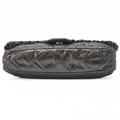 CHANEL Shoulder Bag, Matelasse, Vintage Calf, Black, Black Metal Hardware, Pre-Owned - Vintage La Charme