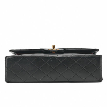 CHANEL Chain Shoulder Bag Matelasse Double Flap Lambskin Black Gold-Tone Hardware Pre-Owned - Vintage La Charme